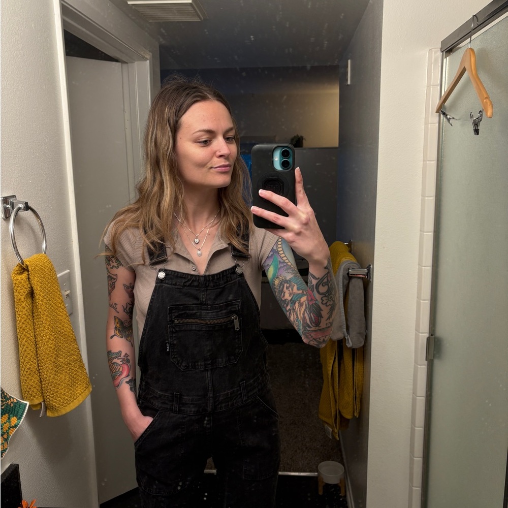 ATWYLD Black Denim Overalls